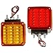 Red/Amber 39 Leds Stop Turn Tail Lamp,Fender Marker Clear Lights for 12V universal vehicles,Pack of 2