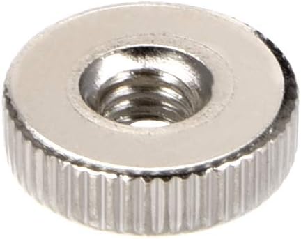 sourcing map Round Knurled Thumb Nuts Conector Lock Adjusting nuts, M4 Female Threaded Thin Type, Nickel Plated, Pack of 20 - Image 5