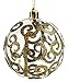 Sleetly Christmas Ball Ornaments, Gold Swirl, 3.15 inches, Set of 12