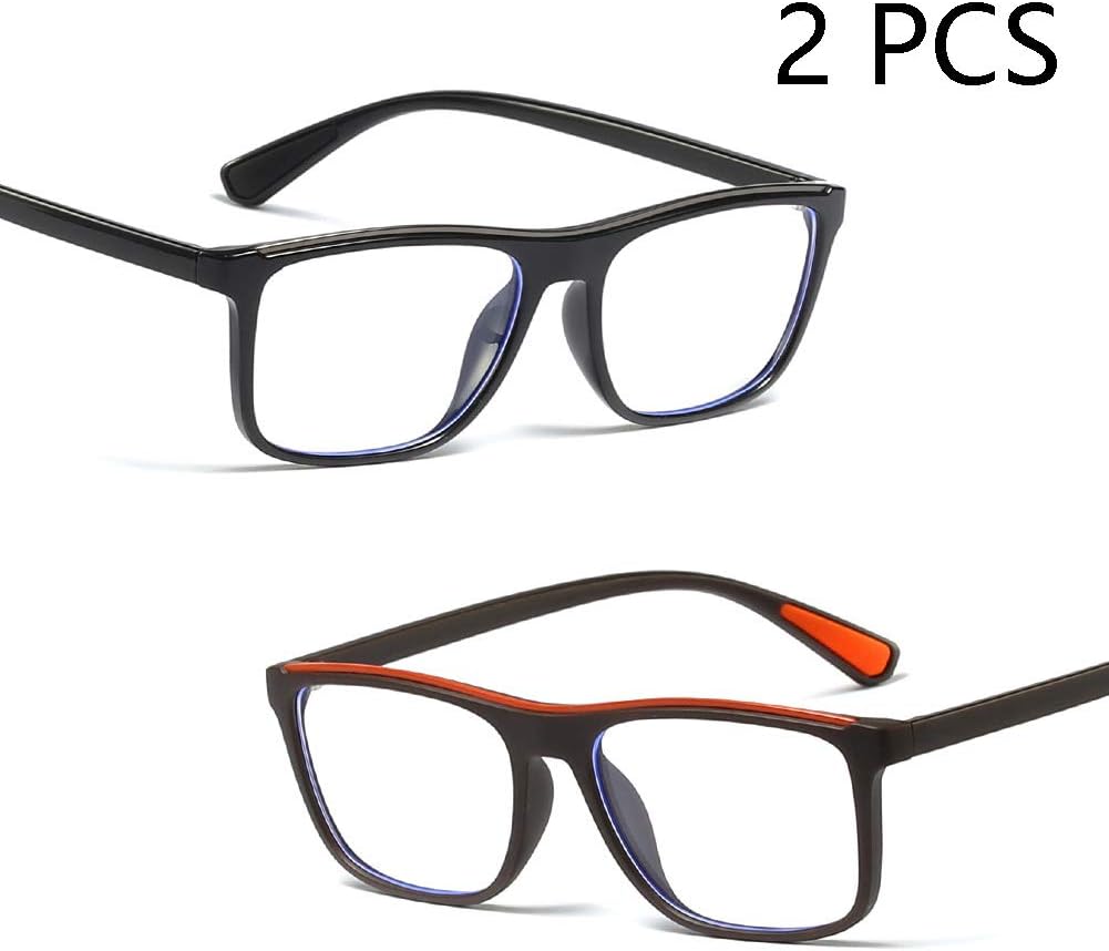 Blu-Ray-Proof Glasses, TR90 Fashion Lightweight And Comfortable Frame Glasses, Male And Female Computer Goggles (2PCS)