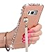Galaxy S8+ / S8 Plus, AMASELL [Pearl Tassels] PC Hard Mirror Back Cover and Luxury 3D Bling Color Rhinestone Diamond Metal Bumper Cases for Samsung Galaxy S8 Plus 2017, Rose Gold