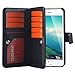 iPhone 8 Plus Case,iPhone 7 Plus Case, LONTECT 7 Card Slots Wallet Case with Wrist Strap - PU Leather Folio Flip Cover with Magnetic Detachable Slim Back Case for Apple iPhone 7 Plus - Black
