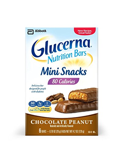 (2 Pack) Glucerna Nutrition Bars Mini Snacks, Chocolate Peanut Six .7 oz bars per box