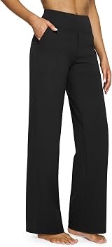 G4Free Yoga Pants with Pockets Wide Leg Trousers for Women XL Black UK Dress