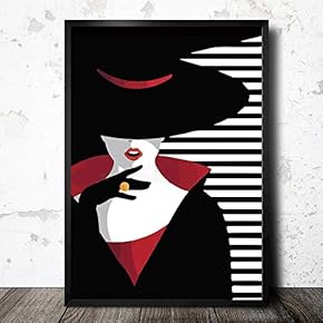 Framed Canvas Wall Art for Living Room, Bedroom Fashion Lady Canvas Prints for Home Decoration Ready to Hang - 16x24 inches