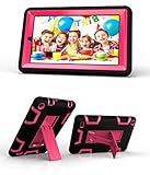 Fire 7 case, Fire 7 2015 case, Asstar 3 in 1 Hybrid Shockproof Impact Resistant Armor Kickstand Defender Protection Case for Amazon Fire Tablet (7 inch Display, 2015 Release Only) (Black Pink)