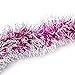 Christmas Tree Magenta Hot Pink Frost Tip Tinsel Garland Metallic Streamers Celebrate a Holiday Happy New Years Eve Party Indoor and Outdoor Decor Disco Party Decorations Supplies