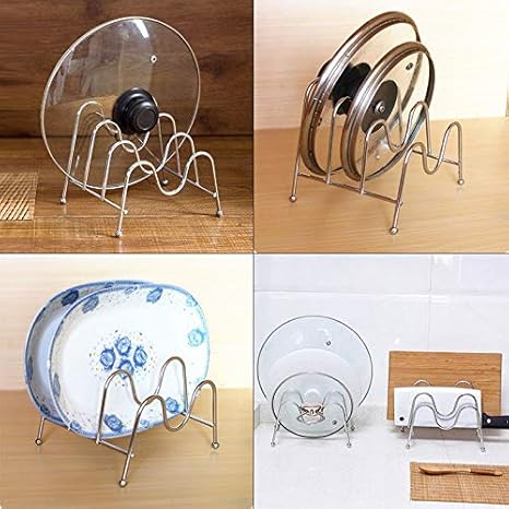 Fidgetgear Kitchen Pot Lid Cabinet Drawer Organizer Pan Steel Rack