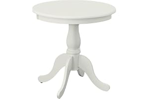 Carolina Chair & Table Fairview Round Dining Table – Classic American Style Furniture, Seats 2-4 Person Wooden Top Pedestal Base Table for Kitchen or Dining Room (Pure White, 30")