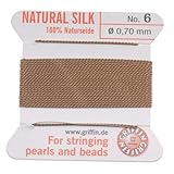 Griffin Silk Beading Cord & Needle Sz 6 Beige