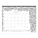 Blueline 2017 Academic Monthly Coloring Desk Pad, Botanica, August to July, 22 x 17