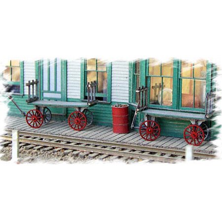 Bar Mills HO/S KIT Laser-Cut Baggage Carts (2) BMM0782