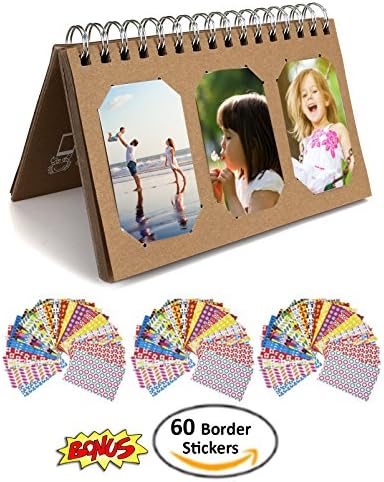 Photo Album Holds 60 Images for all Fujiflm and Polaroid Photos. + 120 Unique Stick-on Decorative Photo Stickers