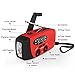 ANTOPM Solar Emergency Hand Crank AM/FM NOAA Weather Radio Self Battery Powered Hand cranked Alert Radio LED Flashlight 1000mAh Power Bank Phone Charger with USB Cable,Red