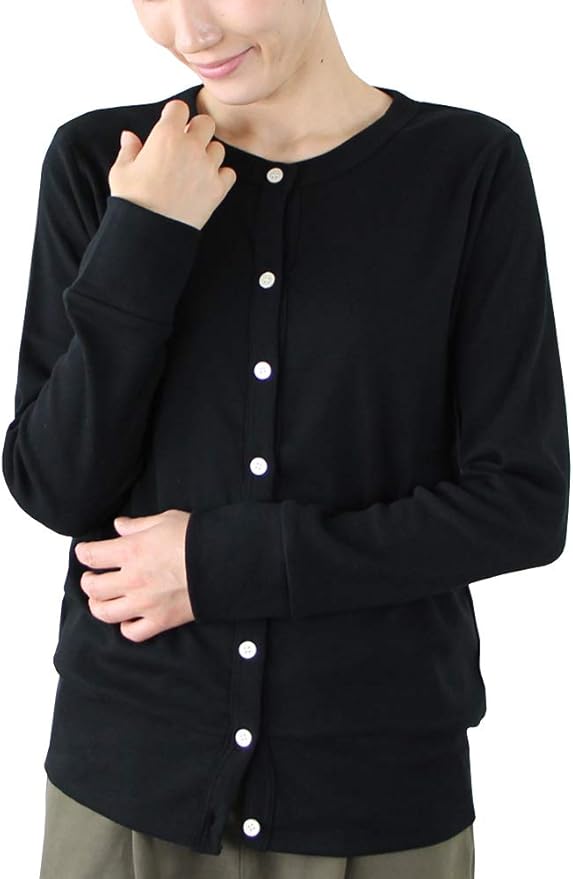 Amazon harmonie Organic Cotton (アルモニ オーガニックコットン) フライス カーディガン black