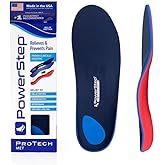 PowerStep ProTech Met Full Length Orthotics - Medical Grade Shoe Insoles for Plantar Fasciitis + Metatarsal Foot Pain - Rigid Arch Support & Maximum Cushioning - Made in USA (M 8-8.5 W 10-10.5)