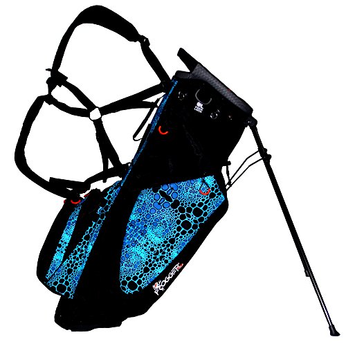 Frogger GOLF FUNCTION HYBRID STAND BAG ULTRA LIGHT WEIGHT FOR WALKERS TO CARRY AND RIDE ON GOLF CARTS PART OF THE PGA MERCHANDISE SHOW “BEST NEW PRODUCT” LATCH-IT ECOSYSTEM - (BLUE/BLACK)