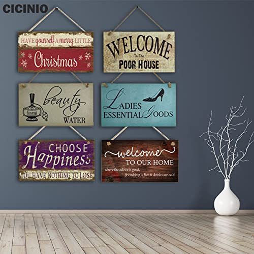 Welcome to Our Home Wooden Sign, Rustic Farmhouse Home Wall Decor for Living Room Outdoor Wall Decorations Wood Frame 6 X 10 Inch