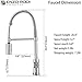 Enzo Rodi ERF7209251AP-10 Modern Commercial Kitchen Faucet With Pull-Down Sprayer,Stainless Steel