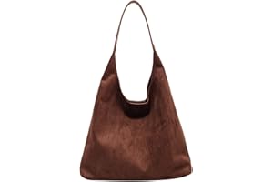 MCUVAEC Suede purses for Women 2024 Slouchy Shoulder Bags Soft Leather hobo bag Brown Tote Handbag for Work Everyday