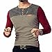LOGEEYAR Mens Slim Fitted Casual Short Sleeve Button T-Shirts Contrast Color Stitching Tees Tops Z-red