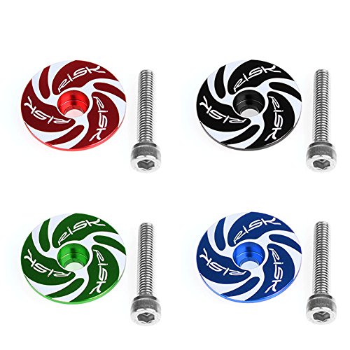 Feamos Aluminum Vortex Headset Stem Top Cap Cover for MTB Bicycle Bike with Screw (Black)