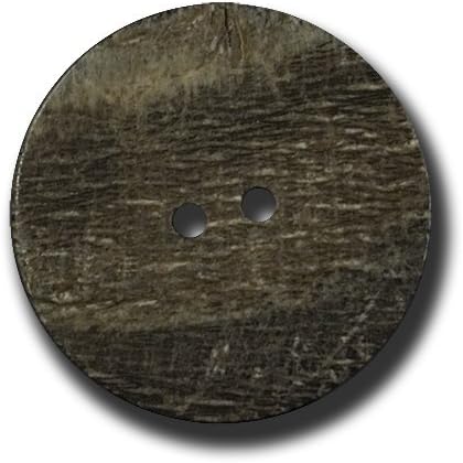 Knopfparadies Sewing Buttons - Set of 6 Classic Genuine Buffulo Horn Buttons, Timeless Design with Two Holes - Colour: Dark Brown / Brown, Ø approx. 23mm