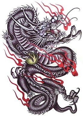 1Pc Waterproof Multicolored Large Colorful Dragon Pattern Tattoo Stickers