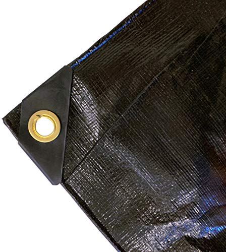 10 Ft. X 30 Ft. Heavy Duty 6 Oz. Black Poly Tarp 11-12 Mil Thick