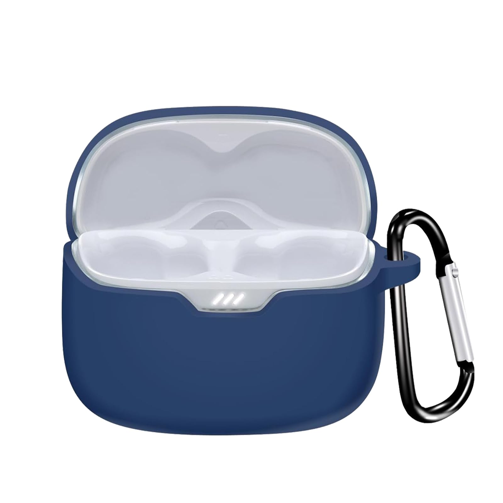 Case for JBL Tune Buds with Carabiner,Anti-Scratch Premium Soft Silicone Full Protective Case,Shockproof Ultra Slim Headphone Protective Case for JBL Tune Buds,Blue
