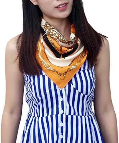 Fashion Attack 60cm x 60cm Silk French Design Women Gift Silk Square Scarves Shawl