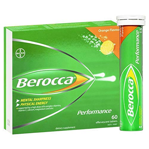 Berocca Performance Orange Effervescent 60 Tablets Exclusive Size