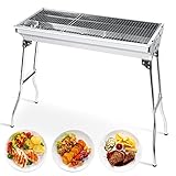 Uten Portable Charcoal Grill, Stainless Steel