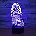 Fuxiao Mermaid 3D Optical Desk Lamp Night Light 7 Colors Change Table lamp with USB Cable for Home Decoration Household Accessories,Princess Birthday Christmas Gift for Girl Kids or Adult