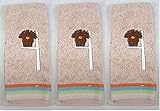 Set of 3 Forest Friends Hedgehog Fingertip Hand Towels