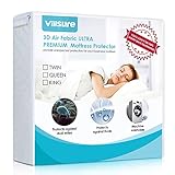 Villsure Twin Mattress Protector Waterproof,Premium Hypoallergenic Mattress Cover Pad,3D Air Fabric,Breathable Bamboo Soft Cover