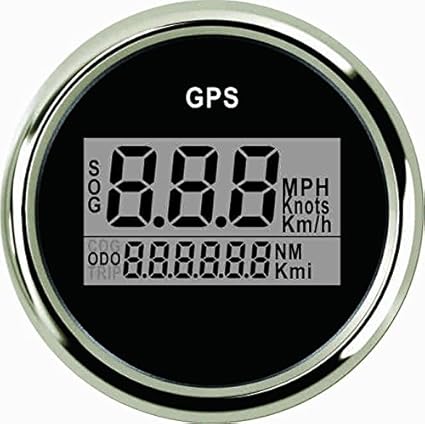 Wasserdichter, digitaler GPS-Tacho für Fahrzeuge, Autos, Boote, LKWs mit Hintergrundbeleuchtung, 52 mm, 9-32 V