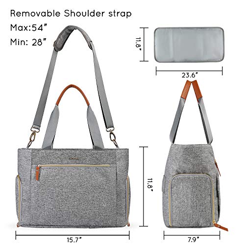 mommore Breast Pump Bag Diaper Tote Bag with 15 Inch Laptop Sleeve Fit Most Breast Pumps like Medela, Spectra S1,S2