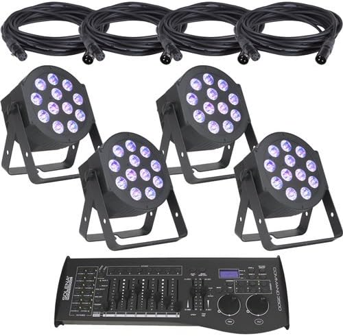 ADJ American DJ 12P Hex RGBAW+UV LED Light 4-Pack with Controller