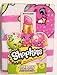 Shopkins Super Soft Throw Blanket Featuring Kookie Cookie, D'Lish Donut and Others on Pink and White Stripes