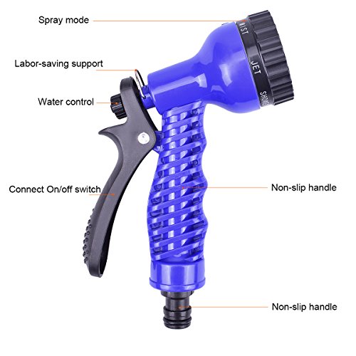 TANTAI Expandable Garden Hose,50ft Expanding Garden Hose-Heavy Duty Flexible Hose with 7-Pattern Spray Nozzle High Pressure Water Gun for All Your Watering Needs - Thumbnail 3