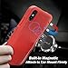 AMOVO [Upgraded] Case for iPhone Xs Max [2 in 1] iPhone Xs Max Wallet Case Detachable [Wireless Charging] [Vegan Leather] iPhone Xs Max Flip Case with Gift Box Package (XSMAX (6.5'') Red)