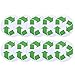 TecUnite 10 Pack Recycle Symbol Sticker Self Adhesive Recycling Symbol Labels Decals for Garbage Can Trash Bins Containers Trashcan, Green