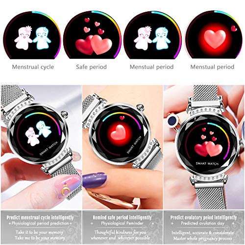 TOP-MAX Fitness Tracker for Women Lover Gift w/Blood Pressure/HR/Sleep Monitor, Activity Trackers Bracelet Waterproof Smartwatches Pedometer w/Step Calorie Counter Counter,Reminder for Android iPhone