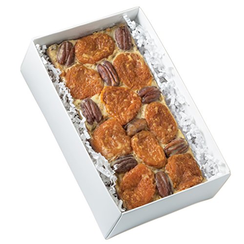 Matthews 1812 House Brandied Apricot Fruitcake 1 1/2 lb Loaf Cake- All Natural, Hand Decorated, Apricots, Dates, Pecans, Brandy; No Citron, No Candied Fruits, In a White Gift Box