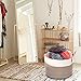 INDRESSME Cotton Rope Basket Extra Large Woven Basket for Blankets Toy Basket Baby Laundry Basket with Big Handles Rope Hamper Storage Bin for Organizer Toy Pillow Living Room, 21 D x 14 H Inches