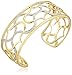 Amazon Collection 14k Yellow Gold Plated Sterling Silver Two Tone Filigree Cuff Bracelet, 7.25