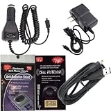 Samsung Galaxy Rugby Pro Charging Kit: Car Charger, House Charger and USB Charger with Antenna Booster, Anti Radiation Shield .