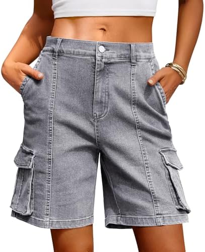 Alexander Wang Women's High Waisted Cargo Rave Shorts, Army Green