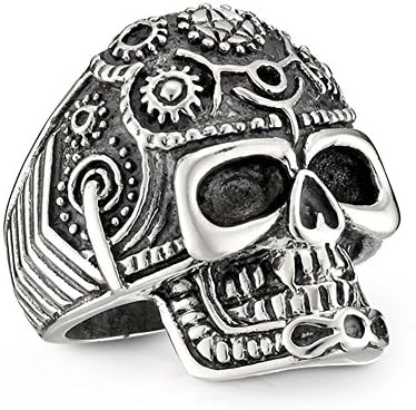 XIEXIE Fashion Pattern Skull Men's Stainless Steel Ring , 8